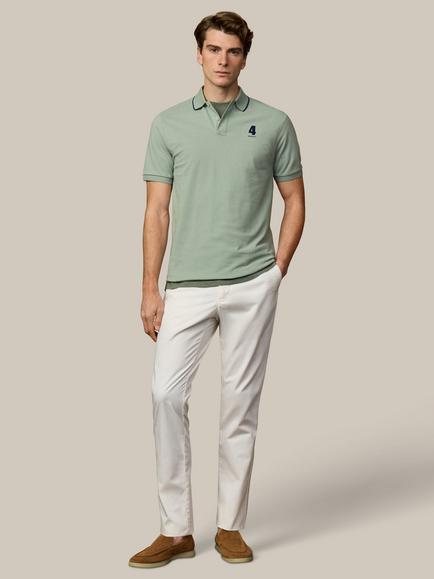 Hackett London Cotton Polo Shirt, Sage Green - view 2, Sage Green