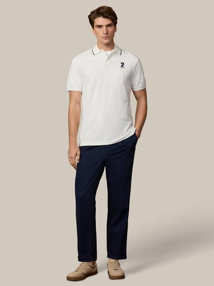 Hackett London Cotton Polo Shirt, Off White - view 2, Off White