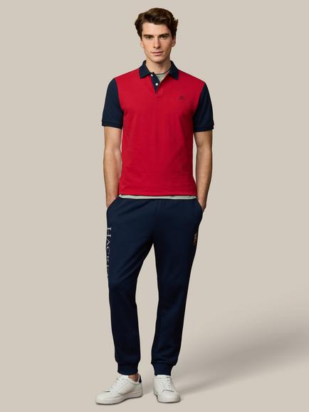 Hackett London Heritage Cotton Classic Fit Short Sleeve Polo Shirt, Breton Red/Multi - view 2, Breton Red/Multi