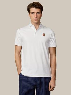 Hackett London Heritage Cotton Classic Fit Short Sleeve Polo Shirt, Optic White, Optic White