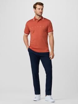 Hackett London Cotton Regular Fit Short Sleeve Polo Shirt, Burnt Ochre Orange - view 2, Burnt Ochre Orange