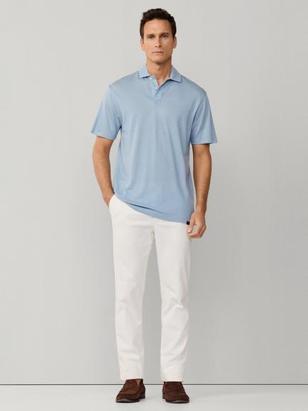 Hackett London Pique Polo Shirt, Dusty Blue - view 2, Dusty Blue