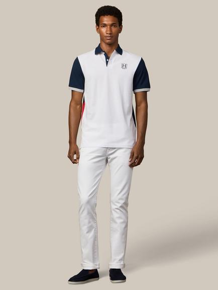 Hackett London Heritage Colour Block Polo Shirt, Optic White - view 2, Optic White
