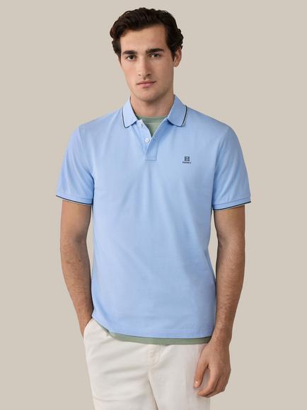 Hackett London Heritage Classic Fit Short Sleeve Polo Shirt, Summer Blue