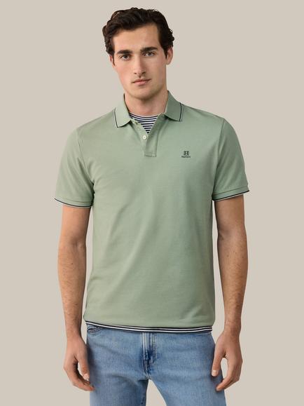 Hackett London Cotton Regular Fit Short Sleeve Polo Shirt, Sage Green