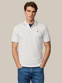 Hackett London Cotton Regular Fit Short Sleeve Polo Shirt, Off White