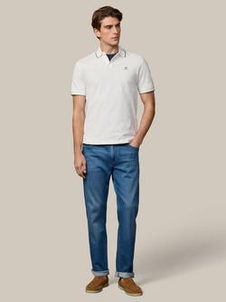 Hackett London Cotton Regular Fit Short Sleeve Polo Shirt - view 2, Off White