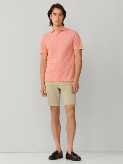 Hackett London Cotton Regular Fit Short Sleeve Oxford Pique Polo Shirt - view 2, Sunset Orange