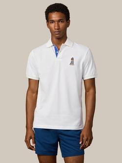 Hackett London Cotton Regular Fit Short Sleeve Polo Shirt, Optic White