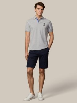 Hackett London Cotton Regular Fit Short Sleeve Polo Shirt - view 2, Light Grey Marl