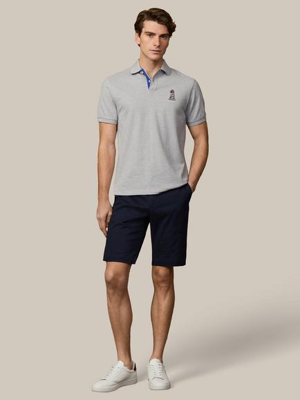 Hackett London Heritage Regular Fit Short Sleeve Polo Shirt - view 2, Light Grey Marl
