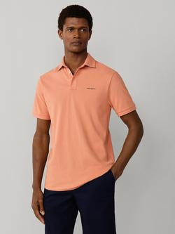 Hackett London Cotton Classic Fit Short Sleeve Polo Shirt, Sunset Orange, Sunset Orange