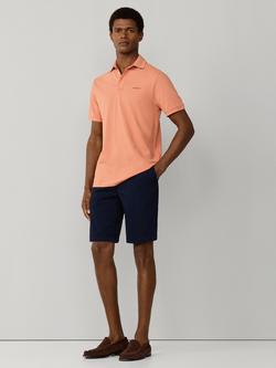 Hackett London Cotton Classic Fit Short Sleeve Polo Shirt, Sunset Orange - view 2, Sunset Orange