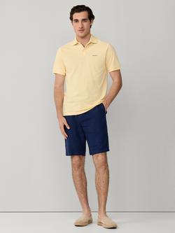 Hackett London Cotton Classic Fit Short Sleeve Polo Shirt, Pastel Yellow - view 2, Pastel Yellow