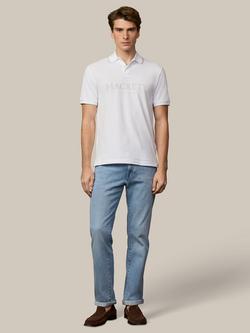 Hackett London Cotton Regular Fit Short Sleeve Polo Shirt - view 2, Optic White