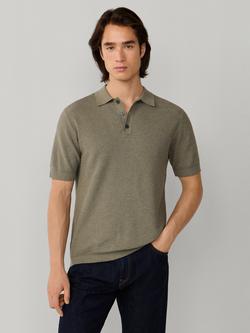 Hackett London Cotton Blend Regular Fit Polo Shirt, Sage Green