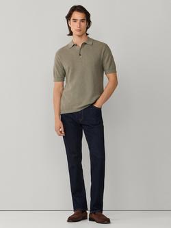Hackett London Cotton Blend Regular Fit Polo Shirt - view 2, Sage Green
