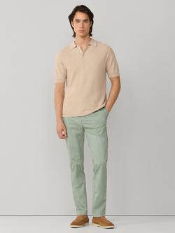 Hackett London Cotton Blend Regular Fit Polo Shirt, Natural Beige - view 2, Natural Beige