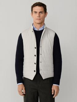 Hackett London Quilted High Neck Gilet, Stone Beige