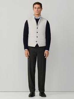 Hackett London Quilted High Neck Gilet - view 2, Stone Beige