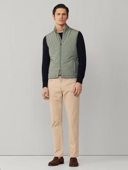 Hackett London Windsor High Collar Gilet, Taupe Beige - view 2, Stone Green