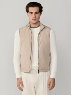 Hackett London Windsor High Collar Gilet, Taupe Beige, Taupe Beige