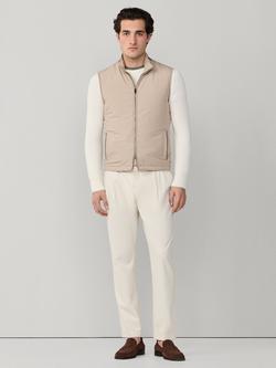 Hackett London Windsor High Collar Gilet, Taupe Beige - view 2, Taupe Beige