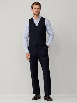 Hackett London Clapham Block Wool Waistcoat - view 2, Midnight Blue