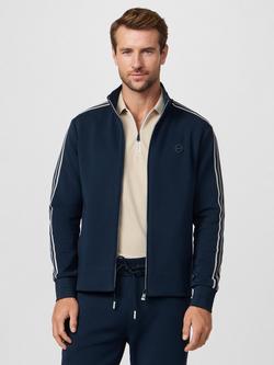 Hackett London Full-Zip Cotton Blend Interlock Sports Jacket, Navy, Navy