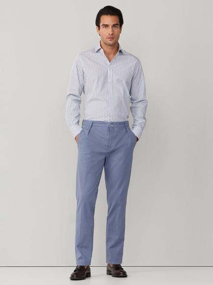 Hackett London Sloane Tapered Fit Cotton Blend Chinos - view 2, Thames Blue
