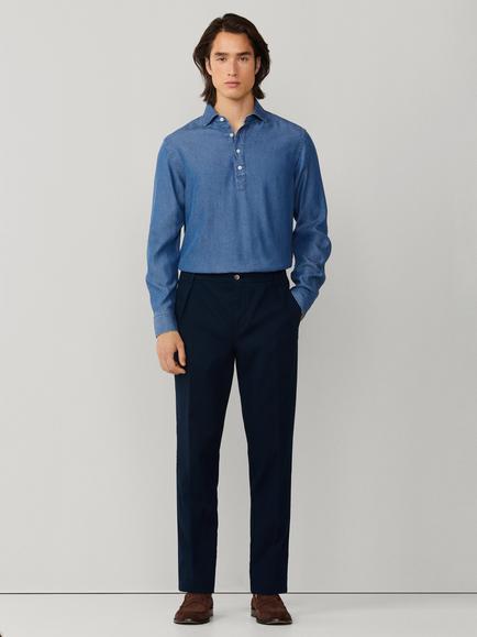 Hackett London Cotton Blend Sloane Tapered Fit Tricotine Trousers, Old Navy - view 2, Old Navy