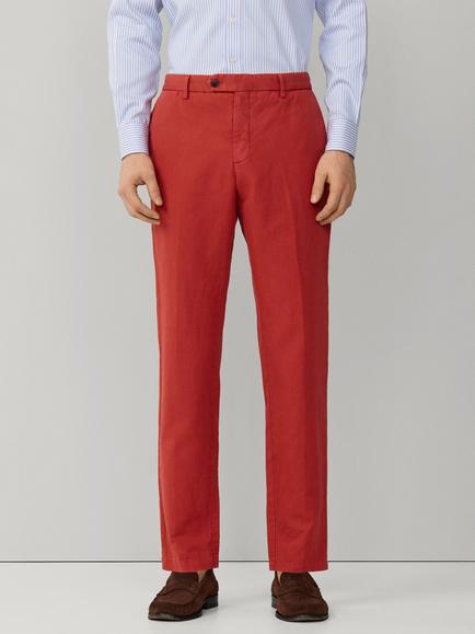 Hackett London Linen Blend Slim Fit Kensington Chinos, Burnt Red