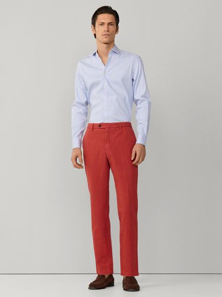 Hackett London Linen Blend Slim Fit Kensington Chinos - view 2, Burnt Red