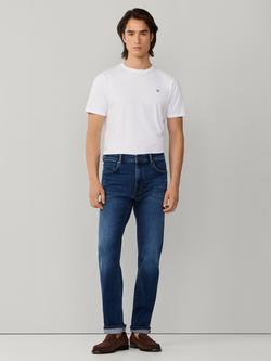 Hackett London Regular Fit Vintage Wash Denim Jeans, Denim Blue - view 2, Denim Blue