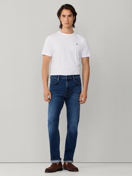 Hackett London Regular Fit Vintage Wash Denim Jeans, Denim Blue - view 2, Denim Blue