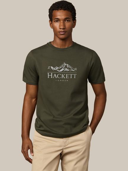 Hackett London Heritage Classic Fit Peaks T-Shirt, Forest Green