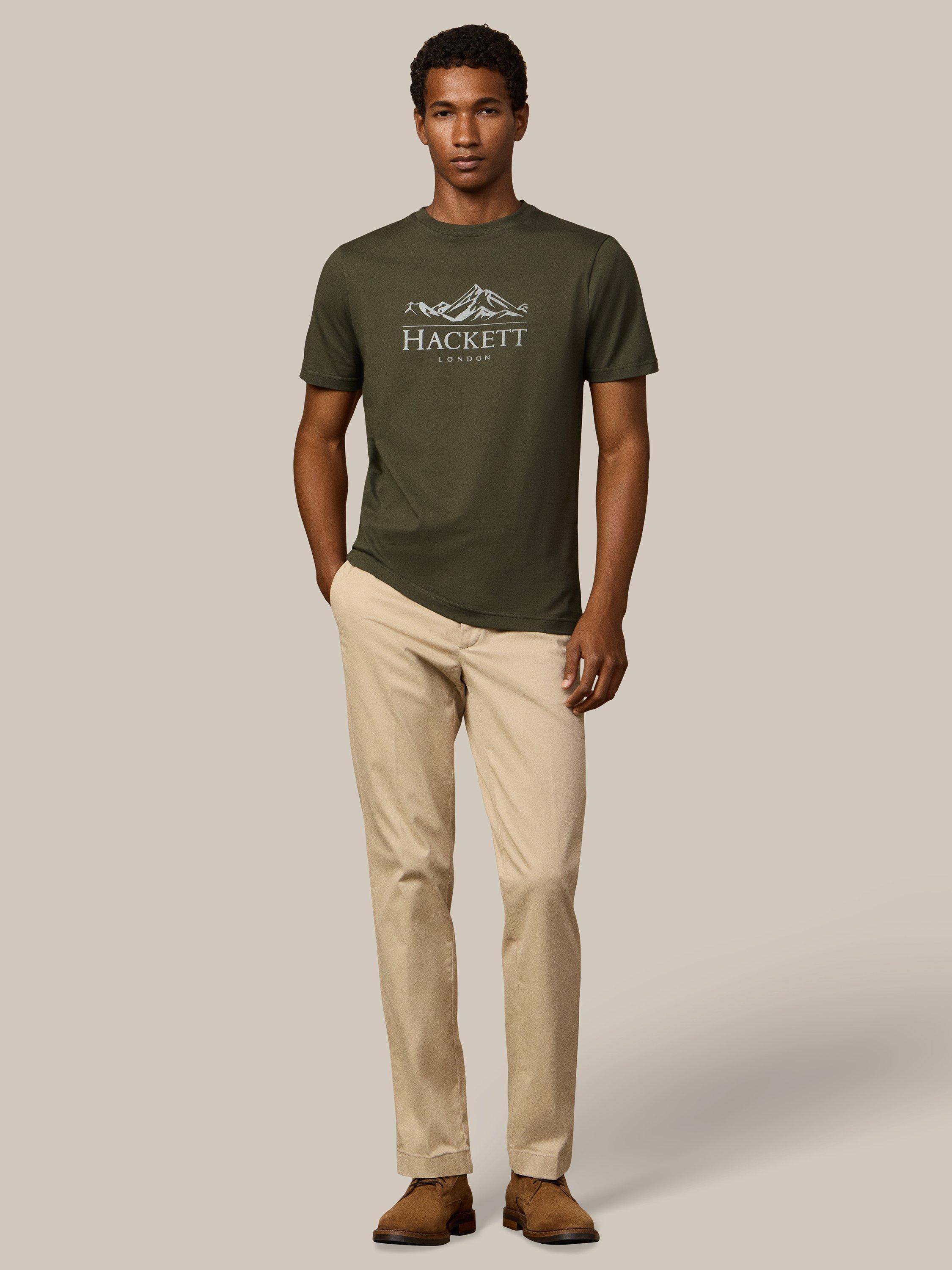 Product image 2 of 7, which shows Hackett London Classic Fit Peaks T-Shirt, Forest Green, XXXL