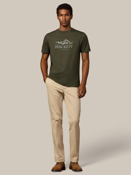 Hackett London Heritage Classic Fit Peaks T-Shirt - view 2, Forest Green