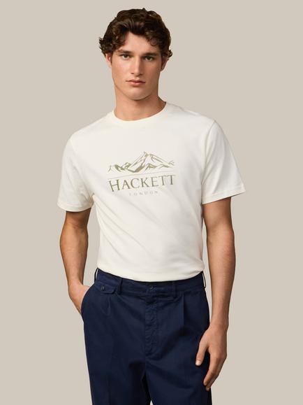 Hackett London Heritage Classic Fit Peaks T-Shirt, Off White