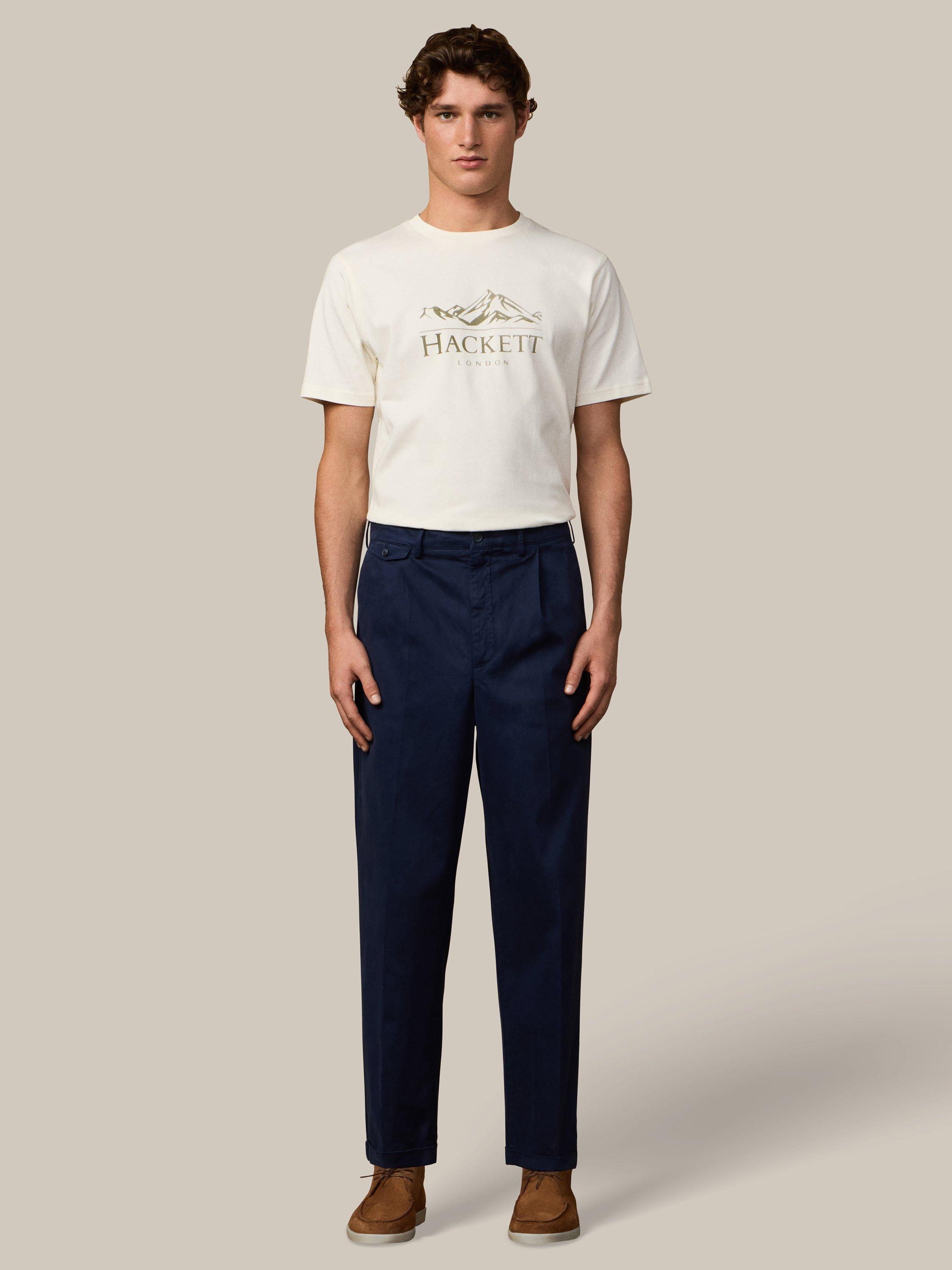Product image 2 of 7, which shows Hackett London Classic Fit Peaks T-Shirt, Off White, XS