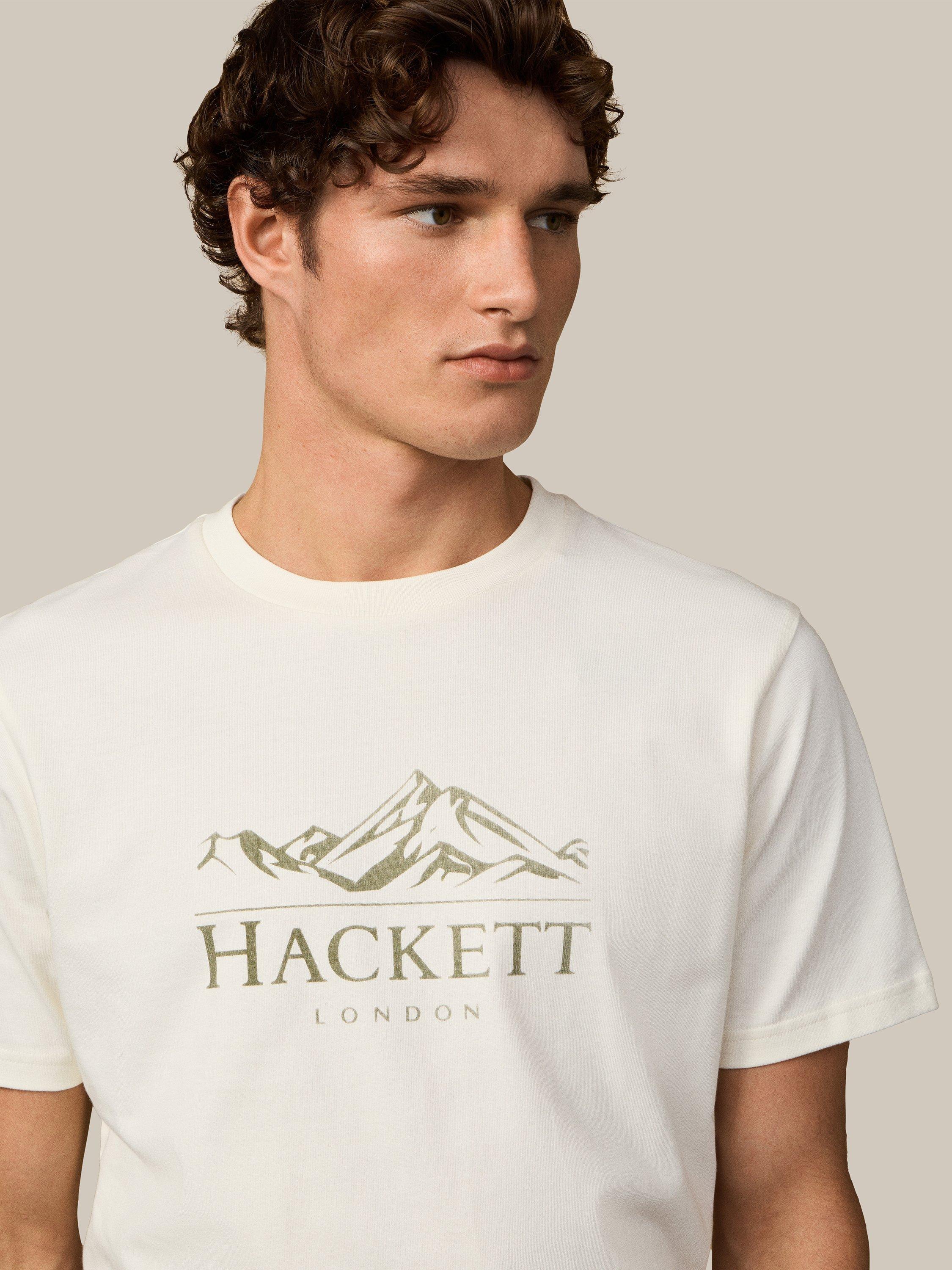 Product image 5 of 7, which shows Hackett London Classic Fit Peaks T-Shirt, Off White, XS