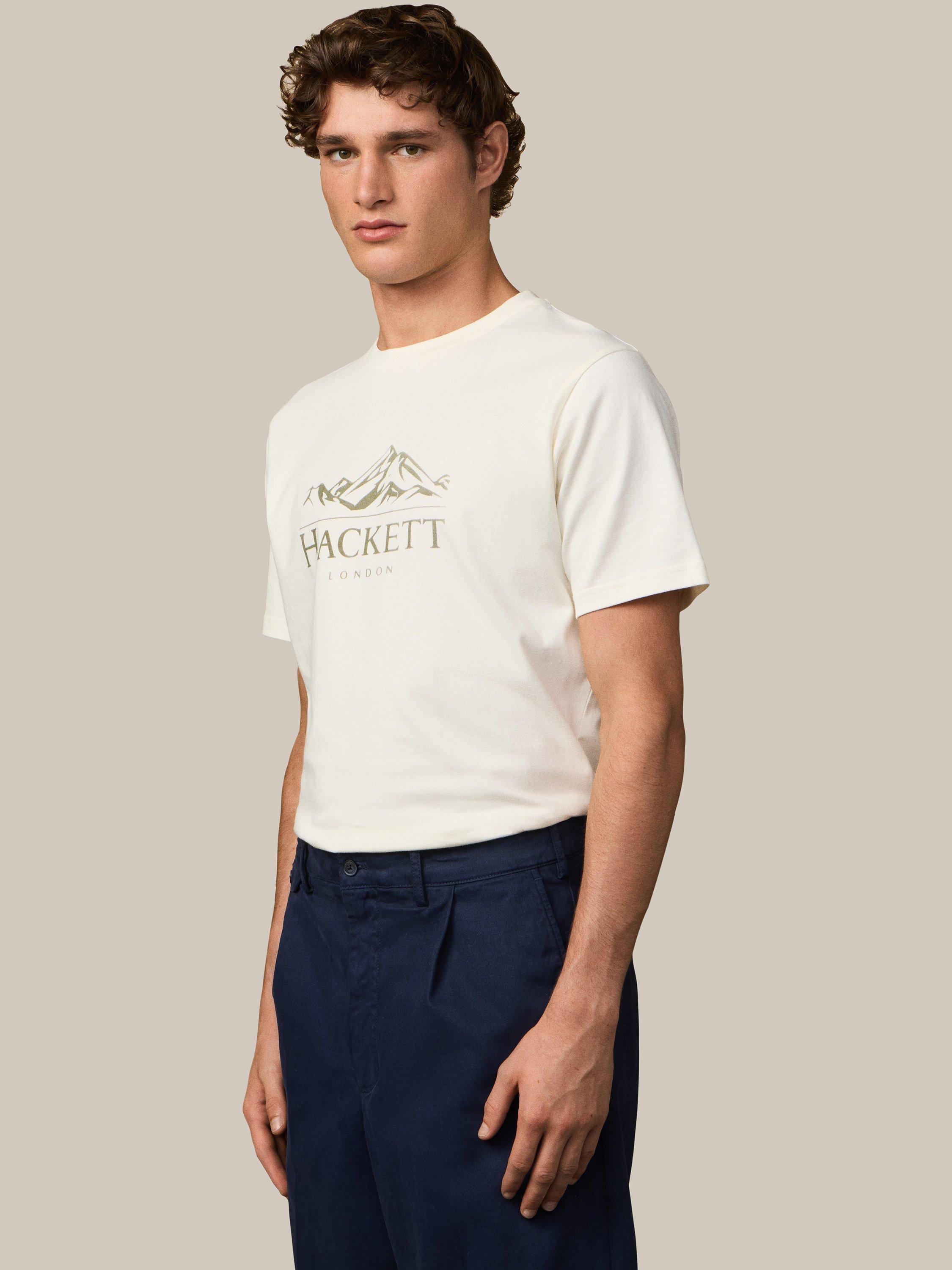 Product image 6 of 7, which shows Hackett London Classic Fit Peaks T-Shirt, Off White, XS