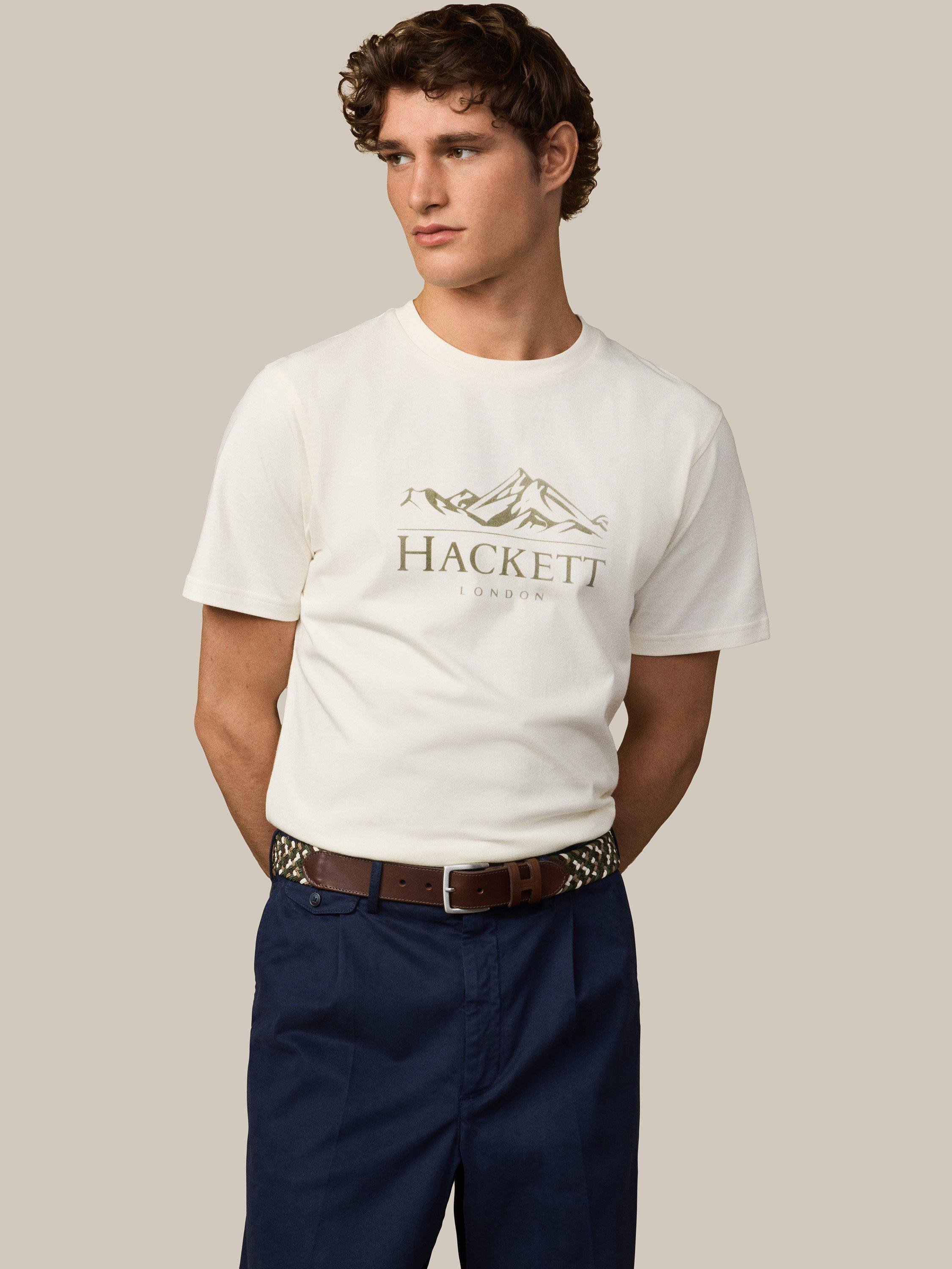 Product image 7 of 7, which shows Hackett London Classic Fit Peaks T-Shirt, Off White, XS