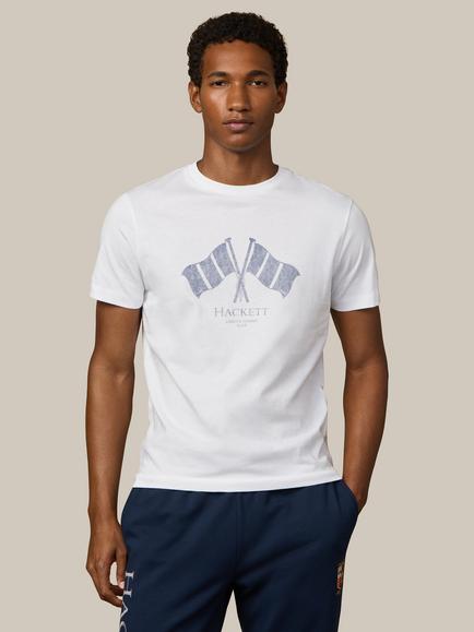 Hackett London Heritage Regular Fit Rowing Club Graphic T-Shirt, Optic White, Optic White