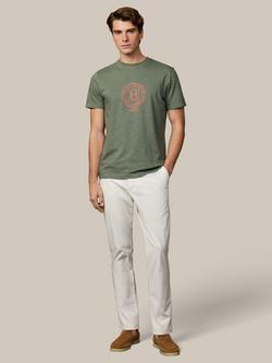 Hackett London Cotton Classic Fit Short Sleeve Graphic T-Shirt, Stone Green - view 2, Stone Green