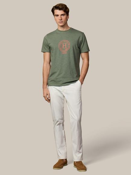 Hackett London Heritage Classic Fit Short Sleeve Graphic T-Shirt, Stone Green - view 2, Stone Green