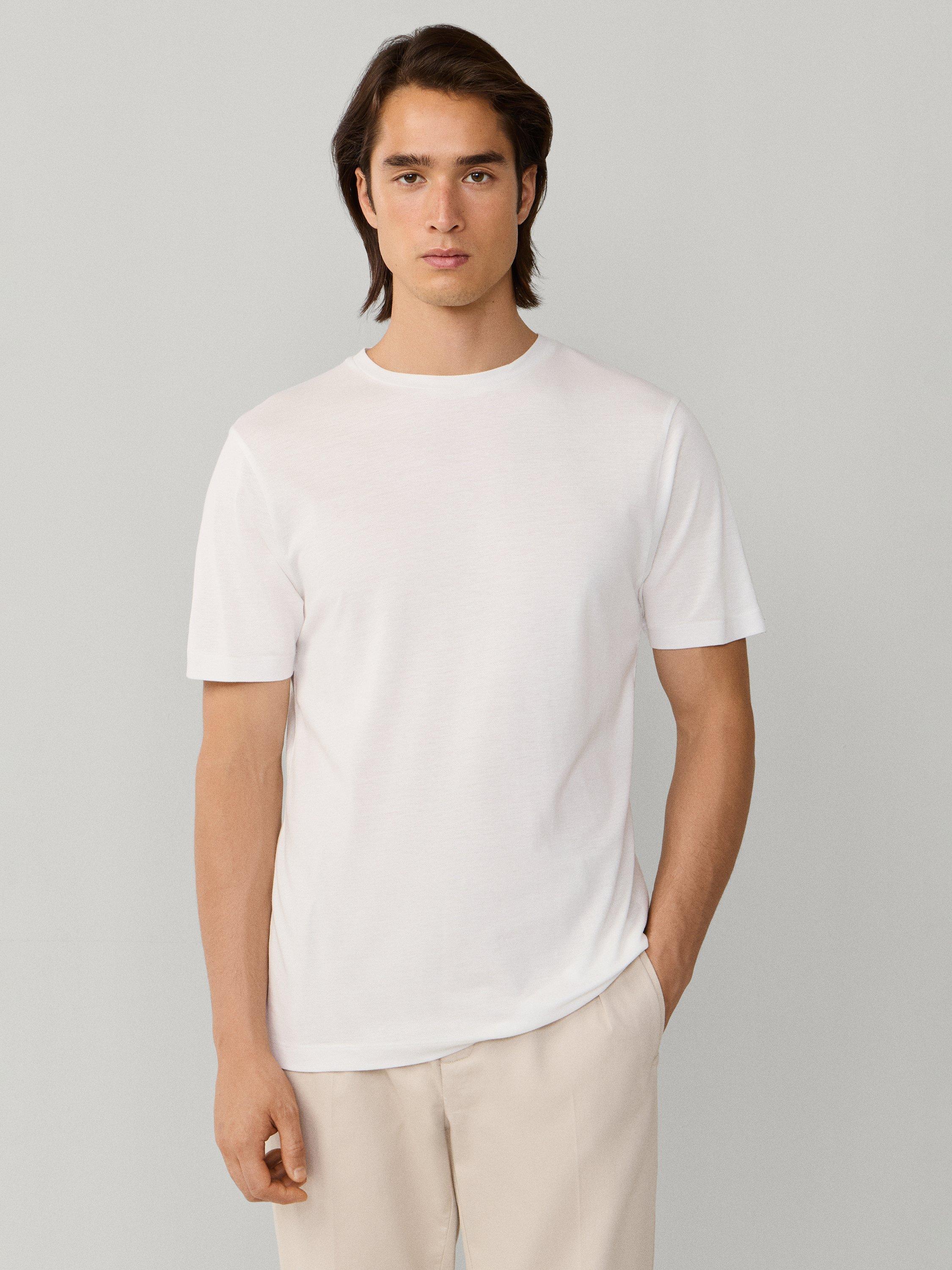 Product image 1 of 8, which shows Hackett London Regular Fit Short Sleeve T-Shirt, Optic White, XS