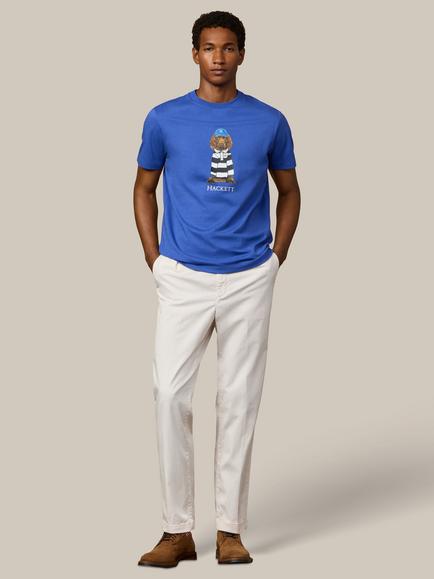 Hackett London Heritage Regular Fit Short Sleeve Dog Graphic T-Shirt, Electric Blue - view 2, Electric Blue