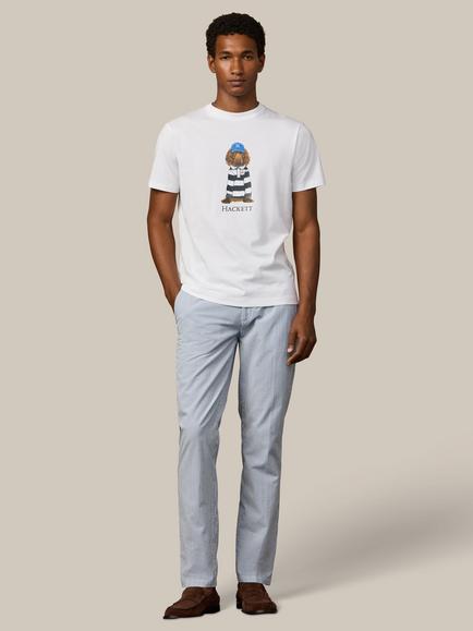 Hackett London Cotton Regular Fit Short Sleeve Dog Graphic T-Shirt, Optic White - view 2, Optic White