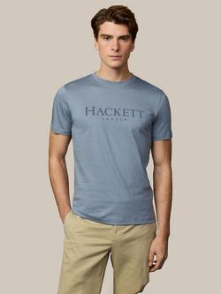 Hackett London Cotton Regular Fit Short Sleeve T-Shirt, Thames Blue